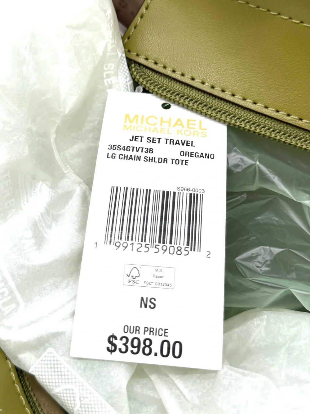 Michael Kors Jet Set Large Signature Logo Shoulder Bag-Oregano